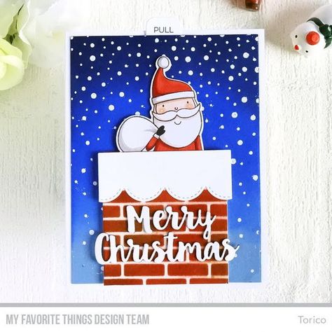 Santa Slider Card | Craft Gossip | Bloglovin’ Moving Christmas Cards, Santa Chimney, Santa Cards, Slider Cards, Mft Cards, Christmas Gift Card, Mft Stamps, Interactive Cards, Embossed Cards