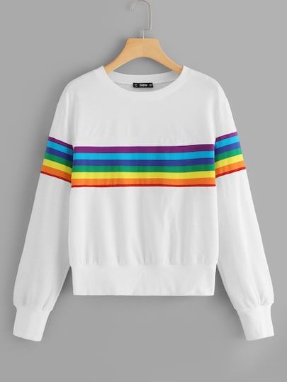 Толстовка Rainbow Stripe Stripe Sweatshirt, Gay Outfit, Tokyo Street Fashion, Stylish Hoodies, Rainbow Outfit, Women Sweatshirts, Women Fashion Edgy, Pride Outfit, Striped Sweatshirts