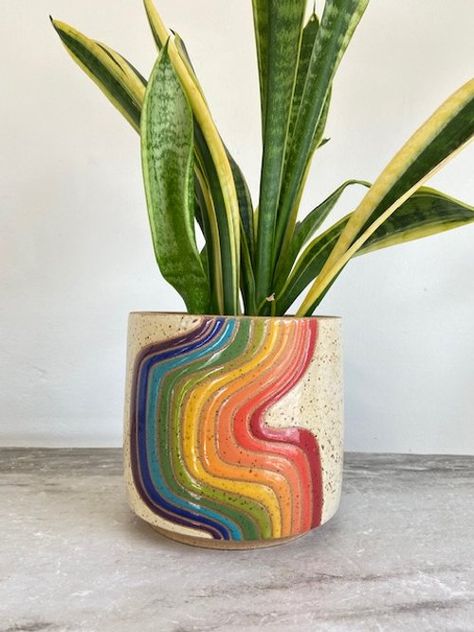 gallery — Christine Tenenholtz Ceramics Christine Tenenholtz, Terracotta Ideas, Handmade Pottery Mugs, Rainbow Things, Gifts For Plant Lovers, Diy Pottery Painting, Rainbow Connection, Handmade Clay Jewelry, Pottery Painting Designs