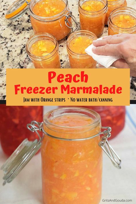 Peach Marmalade Recipe, Peach Marmalade, Shortcut Recipes, Freezer Jams, Habanero Jelly, Peach Freezer Jam, Orange Marmalade Recipe, Make Jam, Peach Jam Recipe