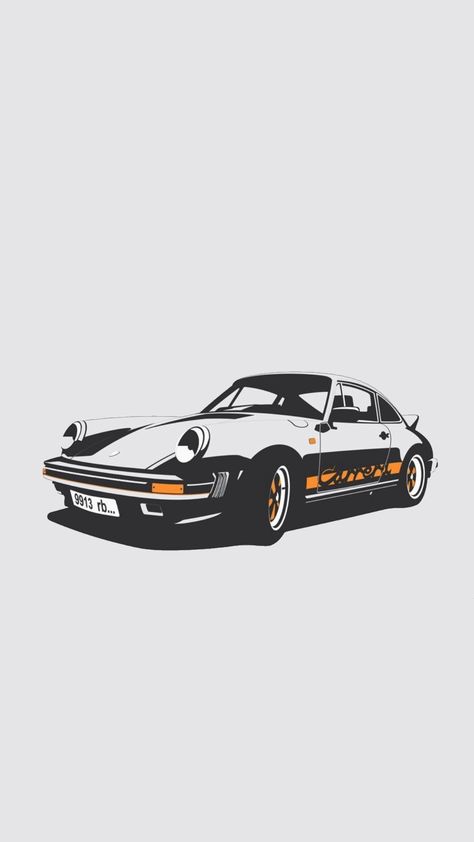 Car Porsche Illustration, Porsche Drawing, Porsche Wallpaper, Auto Illustration, Cars Drawing, Porsche 930, Porsche Classic, Automotive Artwork, Car Artwork