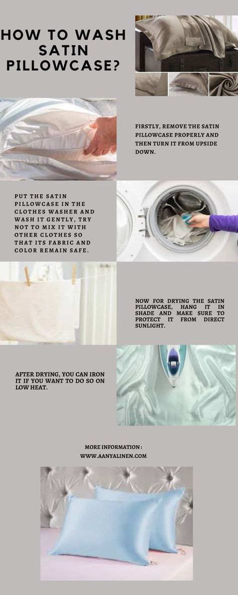 Use normal water and mild detergent for washing the satin pillowcase. #satin #satinpillows #pillowcase #bedding How To Clean Pillows, Satin Pillow, Washer Machine, Satin Pillowcase, The Machine, Dermatology, Deep Cleaning, Vintage Home Decor, Pillowcase