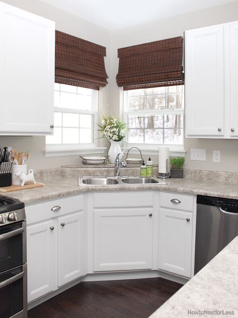 Farmhouse Sink Organization, Corner Kitchen Sink, Farmhouse Sinks, Corner Sink Kitchen, Corner Sink, Farmhouse Ideas, Kitchen Corner, Kitchen Farmhouse, Bowl Sink