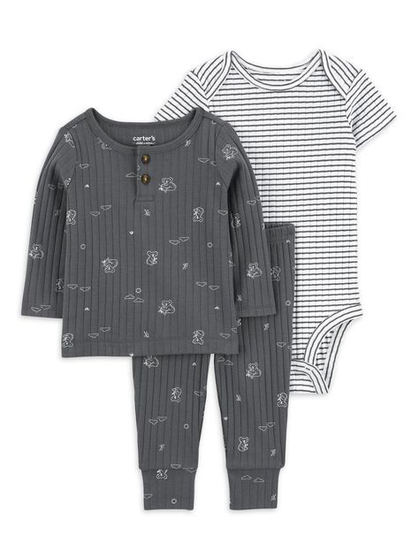 Arrives by tomorrow Buy Carter's Child of Mine Baby Boy Outfit Set, 3-Piece, Sizes Preemie-6/9 Months at Walmart.com Girl Cardigan Outfit, Baby Boy Boots, Newborn Layette, Bringing Baby Home, Honest Baby Products, Striped Bodysuit, Girls Cardigan, Baby Set