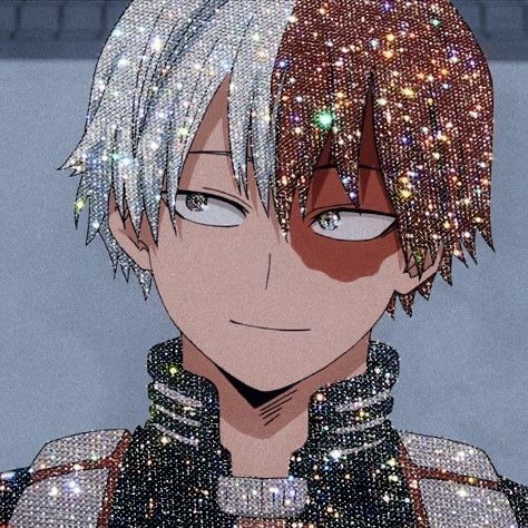 Todoroki Aesthetic Wallpaper, Todoroki Black Wallpaper, Anime Glitter Icons, Todoroki Profile Picture, 2020 Anime Pfp Glitter, Indie Aesthetic, Team 7, Sparkles Glitter, Gorillaz