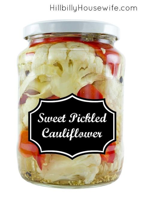 Sweet Pickled Eggs Recipe, Canned Cauliflower, Sweet Pickled Cauliflower Recipe, Pickled Cauliflower Recipe, Pickled Eggs Recipe, Pickled Vegetables Recipe, Pickled Foods, Pickled Cauliflower, Cooking From Scratch