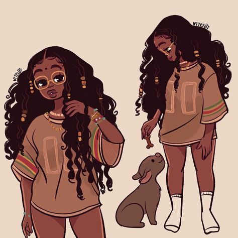 🤎🤎🤎 | Instagram Cute Black Drawings, Drawing Of Black Women, Black Hair Art Reference, Black Oc Drawing, Cute Art Styles Black, Black Girls Drawings, Black Woman Art Drawings, Black Women Drawings, Drawing Black People