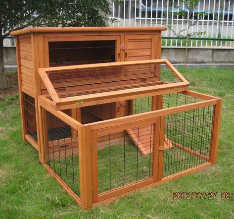 4FT LARGE DOUBLE RABBIT HUTCH / DELUXE PET HUTCHES / GUINEA PIG RUN / CAGE PETS | eBay Double Rabbit Hutch, Guinea Pig Run, Rabbit Hutch, Rabbit Hutches, Fir Wood, A Wood, Guinea Pig, Hutch, Guinea Pigs