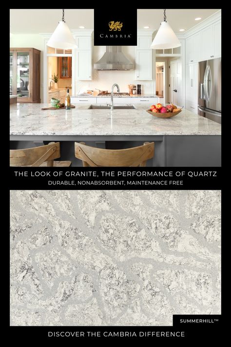 Quartz Vs Granite Countertops, Quartz Vs Granite, Cambria Countertops, Leftover Food, Cambria Quartz, Quartz Surfacing, Kitchen Counters, Leftovers Recipes, White Crystals