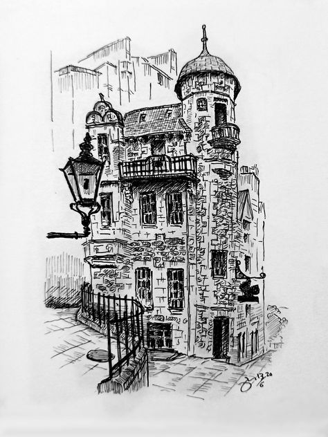 Edinburgh Architecture Drawing, Edinburgh Tattoo Ideas, Edinburgh Sketch, Landmark Drawings, Edinburgh Drawing, Edinburgh Tattoo, Castle Sketch, Job Portfolio, Edinburgh Art