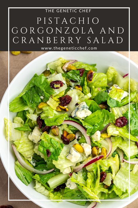 Chicken Gorgonzola Salad, Lettuce Salads For Parties, Simple Green Salad Recipes, Cramberry Salad, Winter Green Salad, Salad With Pistachios, Healthy Green Salads, Fall Salads, Gorgonzola Salad