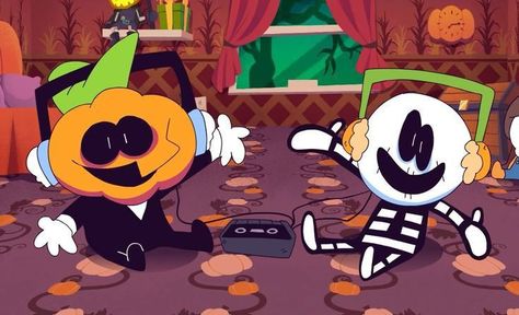 Spooky Month Wallpaper Pc, Pump And Skid, Spooky Month Streber, Streber Spooky Month, Spooky Mouth, Funny Doodles, Cool Animations, Wallpaper Pc, Spooky Halloween