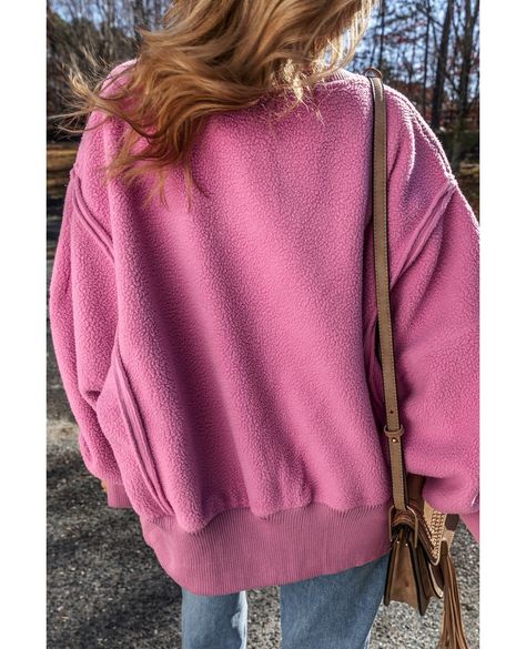 Exclusive deal alert! Bright Pink Sherpa Seamed Drop Shoulder Oversized Sweatshirt, available for a limited time at the incredible price of £24.95 #ClosetGoals #BargainBuys #SaleAlert #FashionOnABudget #FashionFinds #DressToImpress #ClearanceSale #DealsOnDresses #TrendyThreads #FashionistaFaves Denim Short Jumpsuit, Pink Sherpa, Plus Size Outerwear, Top Pants Set, Sleeveless Crop Top, Long Sleeve Sweatshirt, Laid Back Style, Maxi Dress Party, Pink Sweatshirt