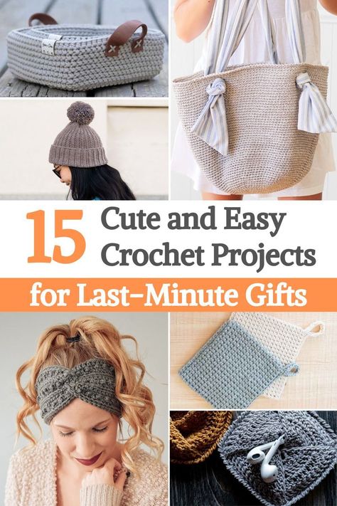 Maybe you feel like you're a gift procrastinator or maybe someone new showed up on your Christmas list at the last minute and you need to prepare something quick.Fear not, this list of crochet patterns is perfect for last-minute crochet gifts! These trendy styles will appeal to the recipient and are perfect for last-minute gifts. They are some patterns that we think would make fun and treasured gifts, plus they are quick and easy to make, perfect for last-minute crochet gift ideas! Crochet Gift Ideas For Beginners, Quick Crochet Gifts Last Minute, Quick Crochet Gifts For Friends, Crochet Birthday Gifts Friends, Small Quick Crochet Gifts, Things To Crochet For Gifts, Crochet Gift Easy, Quick Crochet Birthday Gifts, Crochet Birthday Gifts For Women