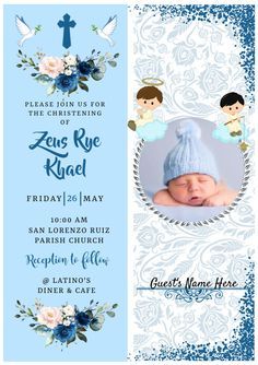 Christening Invitation, Promotional Flyers, Social Media Graphics, Invitation Card, Image Design, Christening, Invitation Cards, Your Image, Social Media