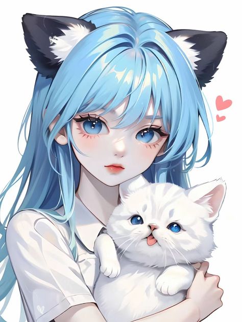 Seni Korea, Aesthetic Profile Picture Cartoon Soft, Anime Show, Anime Woman, Hd Anime, Images Kawaii, Image Chat, Cute Galaxy Wallpaper, Blue Anime