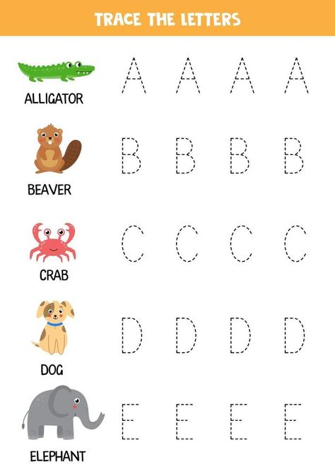 Writing Games For Kids, Alphabet With Animals, Animal Writing, Alphabet Handwriting Practice, Nursery Worksheets, Kids Handwriting Practice, Kids Worksheets Preschool, Alphabet Tracing Worksheets, Preschool Writing