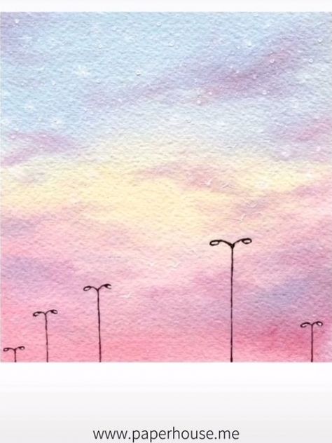 Bird Puppet, Sky Watercolor, Paul Rubens, Tutorial Ideas, Watercolor Set, Seni Cat Air, Pinturas Disney, Easy Watercolor, Pink Sky