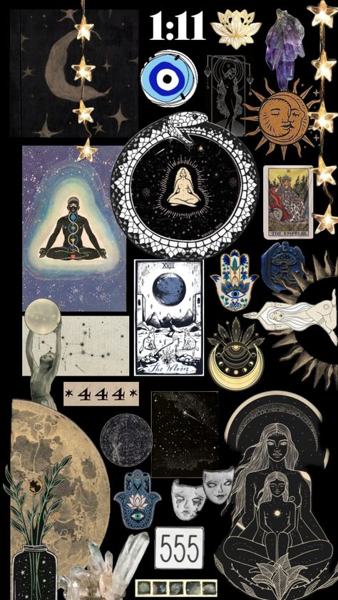 #art #collage #astrology #tarot #angelnumbers #maximalism #asthetics #evileye #sun #moon Sun Asthetics Wallpaper, Witchy Collage, Spiritual Collage, 90s Celestial, Spiritual Witch, Watch Wallpapers, Moon Astrology, Journal Therapy, Astrology Tarot