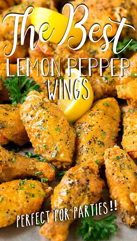 Comforting Dinner Recipes, Lemon Pepper Chicken Wings Recipe, Chicken Wing Sauce Recipes, Crispy Fried Chicken Wings, Wings Recipe Baked, Chicken Wing Recipes Fried, Chicken Fried Chicken, Hot Wing Recipe, Lemon Pepper Chicken Wings