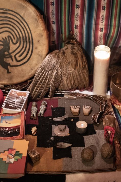 a picture of my mesa. Shaman Altar, Wicca Candles, Norse Pagan, Camper Life, Creative Inspiration, Worship, Nativity, My Pictures, Spirituality