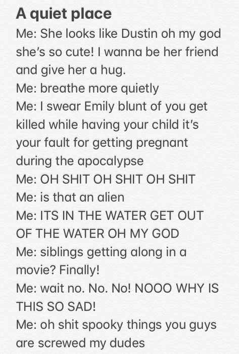 My reactions while watching A Quiet Place A Quiet Place Wallpaper, Eternal Sunshine Of The Spotless Mind, A Quiet Place, Tv Show Games, Quiet Place, Eternal Sunshine, Divergent, Getting Pregnant, Tumblr Posts