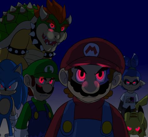 Everyone evil Evil Mario, Bowser Art, Smash Bros Wii, Super Smash Bros Characters, Super Smash Bros Game, Mario Fanart, Smash Bros Funny, Super Smash Bros Videos, Super Smash Bros Brawl