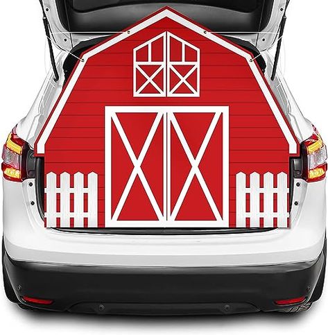 Amazon.com: Haooryx Farm Theme Trunk Or Treat Decorations Banner for Cars, Red Farmhouse Car Trunk Decoration Backdrop Banner Waterproof Archway Garage Door Car Decor for Cars, SUVs, Halloween Outdoor Supplies : Toys & Games Farm Theme Trunk Or Treat, Trunk Or Treat Decorations, Vacation Bible School Themes, Decoration Backdrop, Red Farmhouse, Big Farm, White Rope, Fruit Stands, Halloween Outdoor