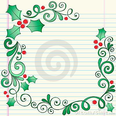 Hand-Drawn Sketchy Doodle Christmas Holly Border by Blue67, via Dreamstime Doodles Christmas, Zantangle Art, Doodle Christmas, Christmas Doodles, Doodle Inspiration, Doodles Zentangles, Doodle Lettering, Doodle Designs, Bullet Journal Doodles