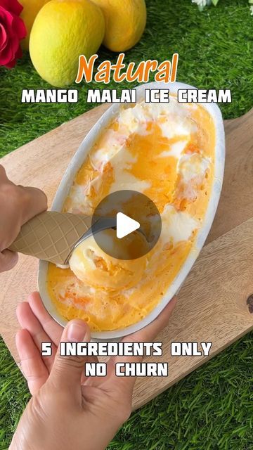 How To Make Mango Ice Cream, Mango Sweet Recipes, Mango Ice Cream Recipe Homemade, Mexican Ice Cream, Mango Ice Cream Recipe, Mango Dessert Recipes, Mango Dessert, Ice Cream Maker Recipes, Mango Ice Cream