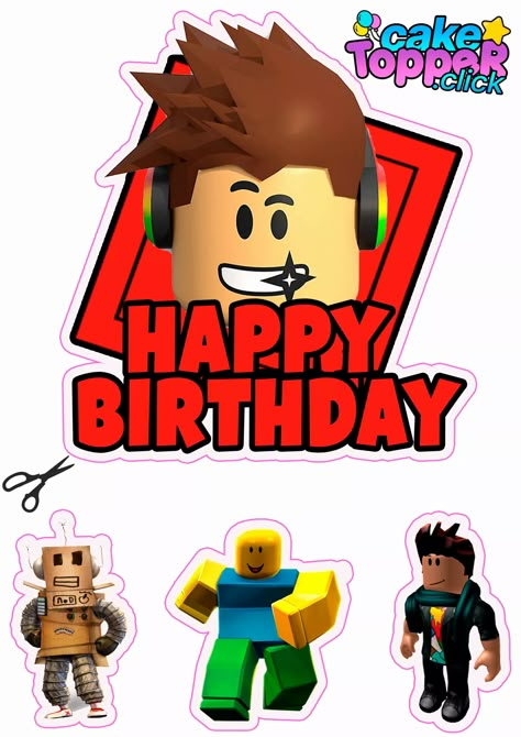 Roblox Birthday Cake Topper Printable, Roblox Theme Cake Topper Printable, Roblox Birthday Party Ideas Printables, Roblox Happy Birthday Banner Printable, Roblox Printable Cake Topper, Roblox Birthday Party Ideas For Boys, Roblox Cake Topper Free Printable, Topper Printable Birthday, Roblox Happy Birthday