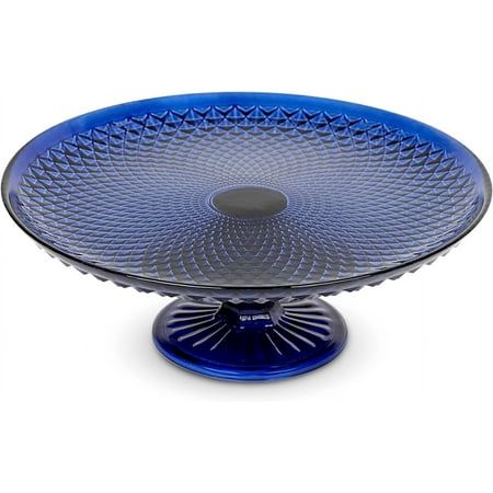 Amici Home Diamond Footed Glass Cake Stand, Round Vintage Style Cake Plate, 10 D x 3.7 H, Cobalt Transform your dessert presentation into a work of art with the Amici Home Diamond Footed Glass Cake Stand. This exquisite round cake plate, measuring 10 inches in diameter and 3.7 inches in height, boasts a captivating cobalt hue that adds a touch of vintage glamour to any occasion. The diamond footed design not only ensures stability but also imparts a sense of timeless elegance, making it a stunning focal point for your culinary creations. Crafted with precision and style, this cake stand is a celebration of both form and function. Its eye-catching design is complemented by the durable and high-quality glass construction, providing both aesthetic appeal and practicality. Elevate your dessert Vintage Style Cake, Dessert Presentation, Serveware Entertaining, Glass Cake, Glass Cake Stand, Glass Cakes, Round Cake, Cake Plate, Vintage Glamour