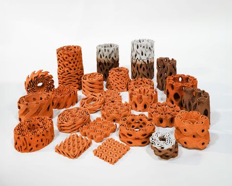 3D printed cooling system in ceramic | TerraMound Warka Water, Ucl University, 3d Printed House, Bartlett School, Bartlett School Of Architecture, Minimal Surface, Air Filtration System, 3d Printing Art, University College London