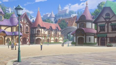 Gacha Life Backgrounds Village, Gacha Kingdom Background, Gacha Castle Background, Anime Village Background, Kingdom Background, Fantasy Artwork Landscape, Castle Cartoon, Village Background, Royal Frame