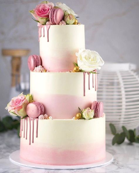 Whole Foods Cake, 14th Birthday Cakes, Tiered Cake Design, Wedding Cake Alternatives, 16 Cake, Sweet 16 Cakes, Elegant Birthday Cakes, Pink Birthday Cakes, 50th Birthday Cake