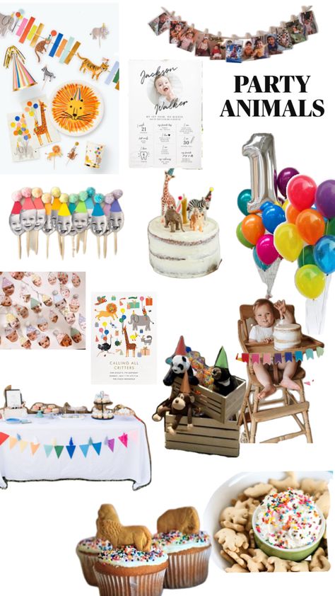 Party Animal Food, Animal Food Ideas, Party Animals Birthday Theme, Animals Birthday Theme, Party Animal Birthday, Party Animals Birthday, Animal Theme Birthday, Animal Food, Second Birthday Ideas