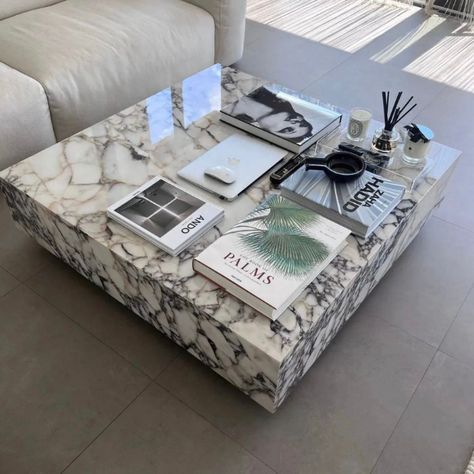 Square marble coffee table