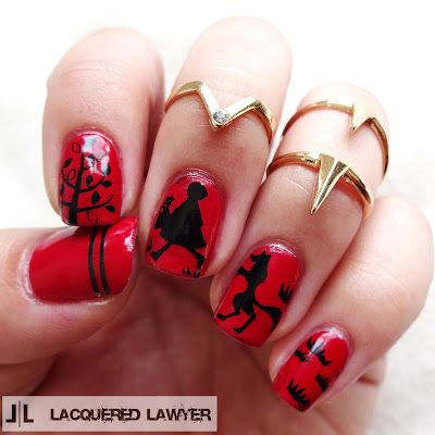 Lacquered Lawyer | Nail Art Blog: Little Red Riding Hood Little Red Riding Hood Nails, Red Riding Hood Nails, Hood Nails, Image Nails, Animal Nail Art, Nails 2018, Goth Nails, Seasonal Nails, Animal Nails