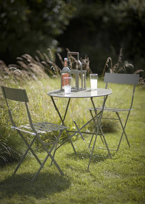 Bistro Set Gooseberry Green Cafe, Bistro Furniture, Outdoor Tables And Chairs, Cafe Bistro, Enjoy The Sunshine, Patio And Garden, Bistro Set, Bistro Table, Table And Chair Sets