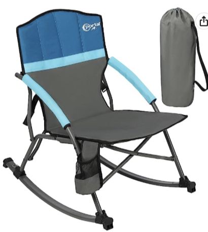 PORTAL Rocking Camping Chair Folding Portable Rocker Outdoor with Cup Holder for Patio, Lawn, Camp, RV, Support 300 lbs Folding Rocking Chair, Folding Camping Chairs, Outdoor Folding Chairs, Patio Rocking Chairs, Camping Chair, Outdoor Rocking Chairs, Hammock Chair, Outdoor Lawn, Rocking Chairs