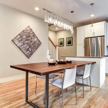 Kitchen Island With Round Table Attached - Photos & Ideas | Houzz Kitchen Island With Round Table, Island With Round Table, Kitchen Island With Table Attached, Stone Backsplash Kitchen, Tropical Kitchen, Kitchen Centerpiece, Black Kitchen Island, Mediterranean Kitchen, Counter Seating