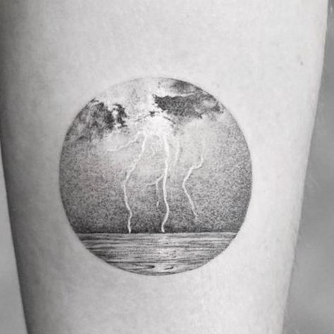 Thunder And Rain Tattoo, Perfect Storm Tattoo, Cloud And Lighting Tattoo, I Am The Storm Tattoo Ideas, Every Storm Runs Out Of Rain Tattoo, Lighting Storm Tattoo, Rainstorm Tattoo, Thunder Storm Tattoo, Thundercloud Tattoo