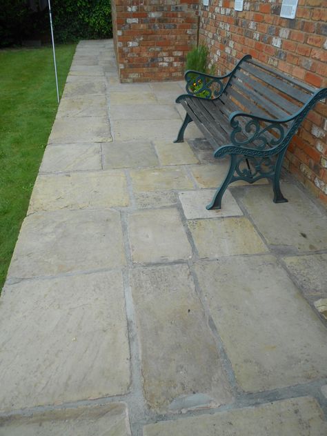 Yorkshire Stone patio after jet washing and pointing Yorkshire Stone Patio, Stick Storage, Patio Stone, Stone Patio, Wood Sticks, Patio Stones, Back Garden, Patio Ideas, Cottage Garden