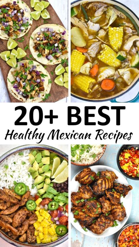 healthy mexican recipes pin Easy Healthy Meals Mexican, Healthy Easy Mexican Recipes, Mexican Food Recipes Easy Healthy, Family Mexican Dinner Ideas, Mexican Mediterranean Food, Mexican Inspired Recipes, Healthy Recipes Mexican, Summer Mexican Recipes, Hispanic Dinner Recipes