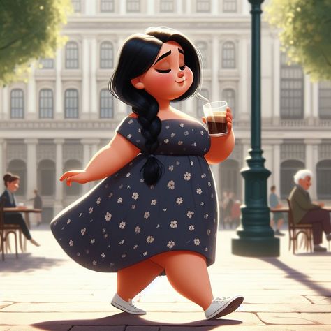 Fat Anime Characters, Girly Girl Quotes, Prom Captions, Body Positivity Art, Plus Size Corset, Cute Cartoon Images, Coffee Girl, Girls Cartoon Art, Cute Backgrounds