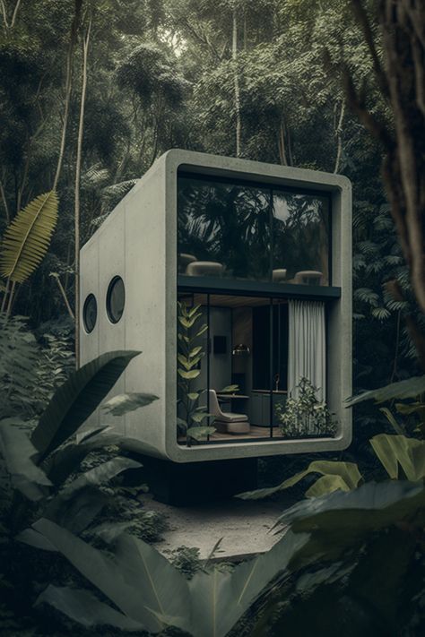 TINY HOUSE ECO ART on Behance Incredible Tiny Homes, Modern Exteriors, Eksterior Modern, Pod House, Eco Art, Brutalism Architecture, House Design Exterior, Concrete House, A Frame House