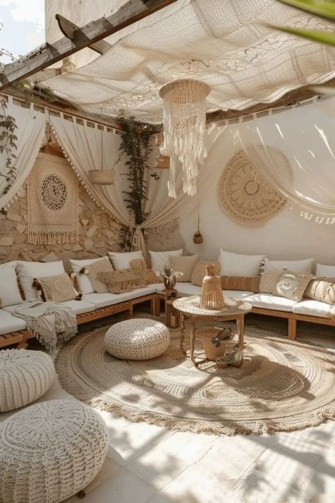 Bohemian Decorating, Amazing Houses, Healing Room, Boho Outdoor, Mediterranean Landscaping, Bali Style, Outdoor Decor Backyard, Outdoor Pergola, Outdoor Patio Decor