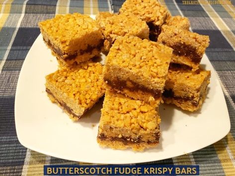 Chocolate Rice Crispy, Peanut Butter Rice Crispies, Rice Crispy Bars, Butterscotch Fudge, Butterscotch Bars, Rice Krispie Bars, Chocolate Rice Krispies, Puffed Rice Cereal, Chocolate Rice Krispie Treats