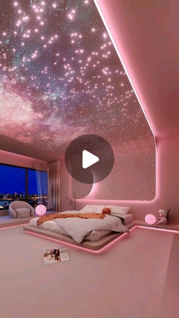 Starry Sky Ceiling, Flat Ceiling Lights, Galaxy Bedroom, Cloud Ceiling, Sky Ceiling, Bedroom Theme, Sky Design, Ture Love, Modern Light