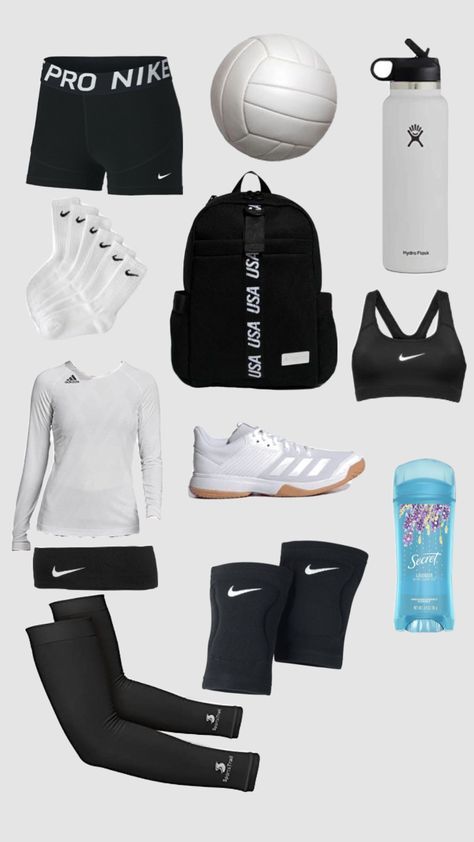 Volleyball Girls Outfits, Volleyball Essentials, Volleyball Practice Outfits, Cute Volleyball Outfits, Vollyball Outfits, Volleyball Gear, Volleyball Bag, Volleyball Outfit, Cute Athletic Outfits